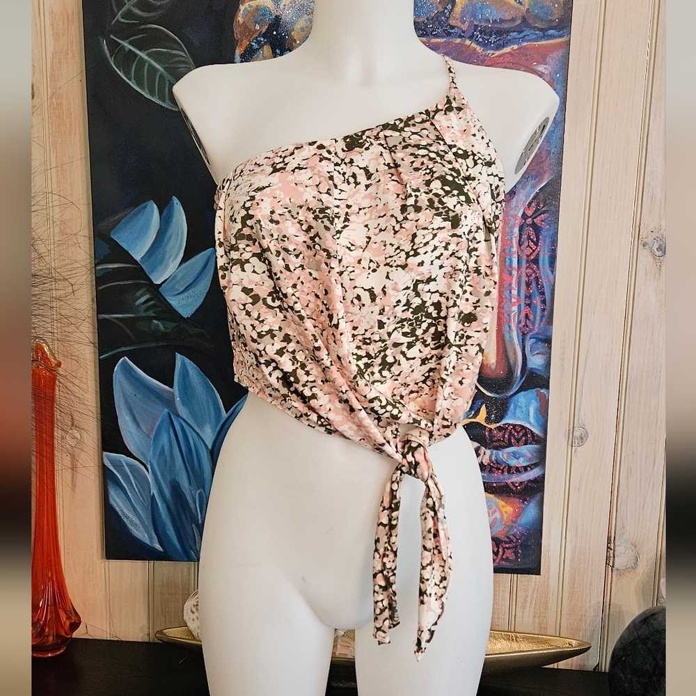 Express Pink and Black Patterned Top